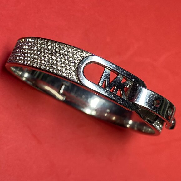 Michael Kors  Crystal Pave Belt Buckle Hinged Bracelet - Picture 1 of 5